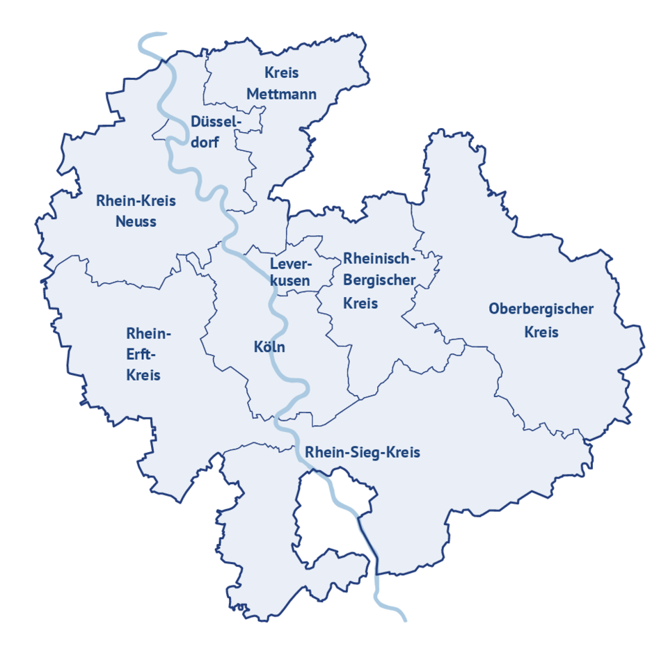 Das Gebiet der Radregion Rheinland